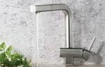 Square Design Faucet with Faucet Running