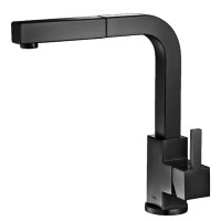 Modern Pull Out Spray Faucet with Square Design, Long Spout