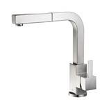 Modern Pull Out Spray Faucet with Square Design, Long Spout