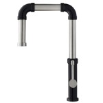 Modern Faucet, Pipe Design, Matte Black & Stainless