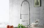 Round Faucet with Spring Pull Down Spray, Pot Filler, Faucet Running