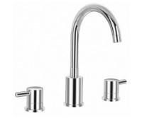 Round Style Widespread Sink Faucet in Chrome
