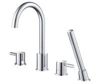 4 Piece Round Style Tub Faucet with Hand Shower