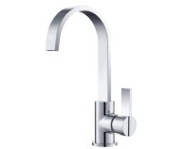 Single Hole Faucet with Curving Spout, Side Lever Control