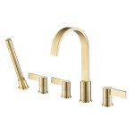 5 Piece Curved Tub Faucet with Hand Shower