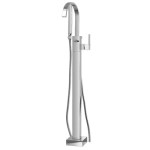 Flat Curving Spout, Square Base, Single Hole Floor Mount Tub Filler