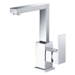 Single Hole Faucet with Squared Spout and Side Lever Control