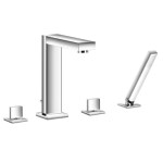 Squared Spout 4 Piece Square Tub Faucet with Hand Shower