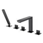 5 Piece Square Tub Faucet with Hand Shower