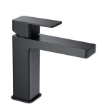 Square Style Single Hole Faucet with Top Lever Control, Matte Black