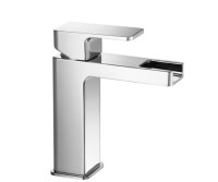 Square Single Hole Faucet with Top Lever Control, Waterfall Spout