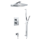 Thermostatic Control, Hand Shower on Bar and Rain Showerhead