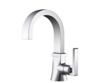 Single Hole Faucet with Curving Base, Side Lever Control