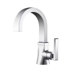 Single Hole Faucet with Curving Base, Side Lever Control