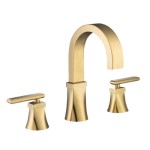 Lever Handle Widespread Sink Faucet in Satin Brass
