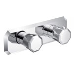 Horizontal Hexagon Thermostatic Control with 2 Faceted Knobs, Polished Chrome