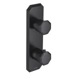 Vertical Hexagon Thermostatic Control with 2 Faceted Knobs, Matte Black