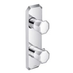 Vertical Hexagon Thermostatic Control with 2 Faceted Knobs, Polished Chrome