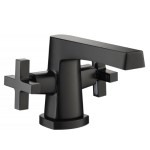 Single Hole Faucet with 2 Cross Handles. Shown in Matte Black