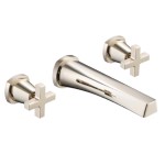Wall Mount Tub Filler with 2 Cross Handles, Polished Nickel