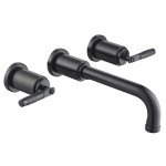 Wall Faucet with 2 Control Levers, Matte Black