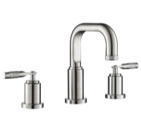 Tublar Widespread Sink Faucet, Knurl Accents