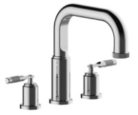 Curving Base, Straight Spout, 3 Piece Tub Faucet