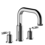 Curving Base, Straight Spout, 3 Piece Tub Faucet