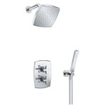 Two Handle Thermostatic Control, Hand Shower and Wall Showerhead