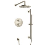 Line Drawing Thermostatic Control, Hand Shower on Slidebar and Showerhead