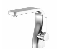 Single Hole Faucet with Curving Base, Side Lever Control