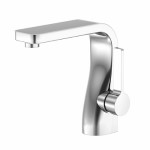 Single Hole Faucet with Curving Base, Side Lever Control