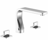 Curving Base, Straight Spout, 3 Piece Tub Faucet