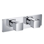 Horizontal Thermostatic Trim, 2 Square Handles