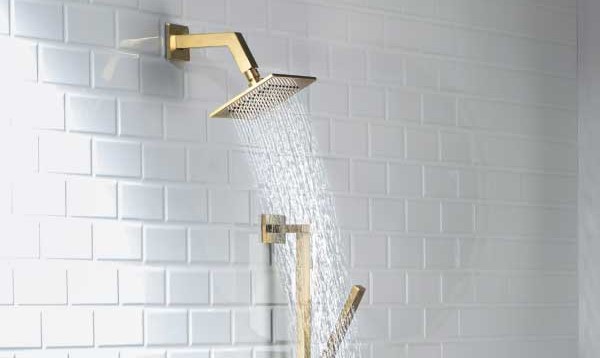 Modern, Square Rain Head & Handshower