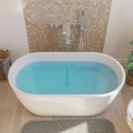 Small, Oval Freestanding Tub with Center Drain