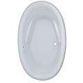 Boca Raton Oval Bathtub with Wide Rolled Rim, Armrests, Center Drain