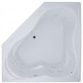 Corner Bathtub with a Raised Backrest and Comfortable Armrests for 2
