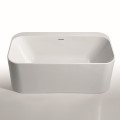 Rectangle Freestanding Tub with Rounded Corners, Faucet Deck