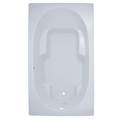 Rectangle Bathtub with Oval Interior, Arm & Foot Rests, End Drain