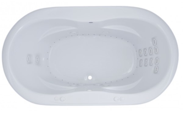 Oval Whirlpool & Air with Back Jets, Armrests, Center Drain