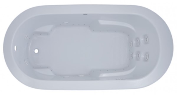 Oval Whirlpool & Air with Foot Rests, Armrests, End Drain
