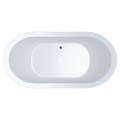 Darby Top View, Oval Bathtub with Wide Rim, Center Drain