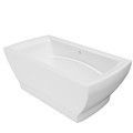 Rectangle Freestanding Tub with Center Drain, Recessed Base