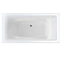 Etta Top View - Modern Rectangle Bathtub with Center-Side Drain, Two Backrests