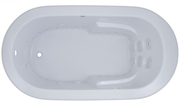 Oval Whirlpool & Air with Armrests, End Drain, Flat Rim