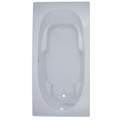 Rectangle Bathtub with Oval Interior, Arm & Foot Rests, End Drain