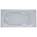 Rectangle Bathtub with Oval Bathing Well, Arm & Foot Rests, End Drain