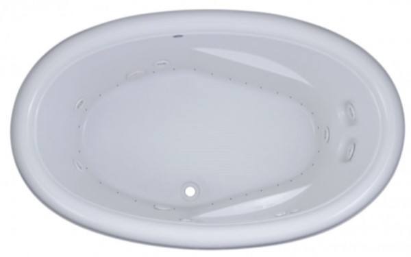 Oval Whirlpool & Air with Lumbar Support, Armrests, Center Drain