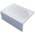 Alcove Bath with Tile Flange & Smooth Skirt, Oval Bathing Area